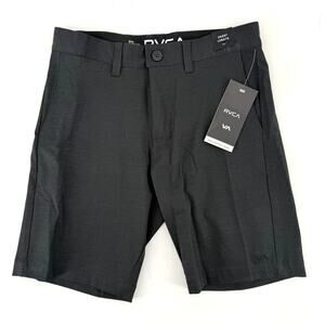 RVCA Back In Hybrid Shorts Boys Sz 27 Large Black 17” Outseam Stretch Black